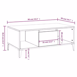 vidaXL Coffee Table Engineered Wood Home Side Accent End Table Multi Colours - grey sonoma - Additional view 8