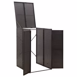 vidaXL Wheelie Bin Shed Garden Outdoor Rubbish Bin Shed Storage Poly Rattan - black - Additional view 2