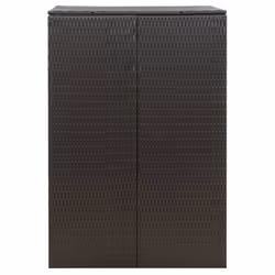 vidaXL Wheelie Bin Shed Garden Outdoor Rubbish Bin Shed Storage Poly Rattan - black - Additional view 4