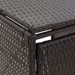 vidaXL Wheelie Bin Shed Garden Outdoor Rubbish Bin Shed Storage Poly Rattan - black - Additional view 5