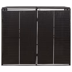 vidaXL Wheelie Bin Shed Garden Outdoor Rubbish Bin Shed Storage Poly Rattan - black - Additional view 2