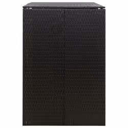 vidaXL Wheelie Bin Shed Garden Outdoor Rubbish Bin Shed Storage Poly Rattan - black - Additional view 4
