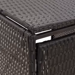 vidaXL Wheelie Bin Shed Garden Outdoor Rubbish Bin Shed Storage Poly Rattan - black - Additional view 5
