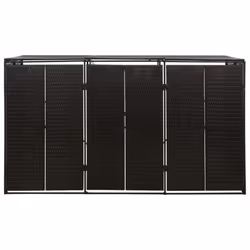 vidaXL Wheelie Bin Shed Garden Outdoor Rubbish Bin Shed Storage Poly Rattan - black