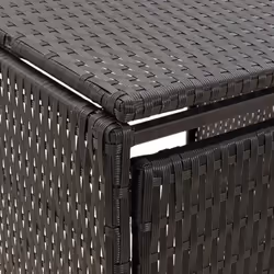 vidaXL Wheelie Bin Shed Garden Outdoor Rubbish Bin Shed Storage Poly Rattan - black - Additional view 5