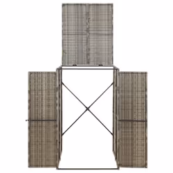 vidaXL Wheelie Bin Shed Garden Outdoor Rubbish Bin Shed Storage Poly Rattan - grey - Additional view 2