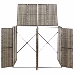 vidaXL Wheelie Bin Shed Garden Outdoor Rubbish Bin Shed Storage Poly Rattan - grey - Additional view 2
