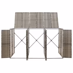 vidaXL Wheelie Bin Shed Garden Outdoor Rubbish Bin Shed Storage Poly Rattan - grey - Additional view 2