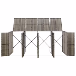 vidaXL Wheelie Bin Shed Garden Outdoor Rubbish Bin Shed Storage Poly Rattan - grey - Additional view 2