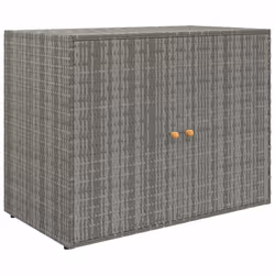 vidaXL Garden Storage Cabinet 100x55.5x80 cm Poly Rattan Organiser Black/Grey - grey