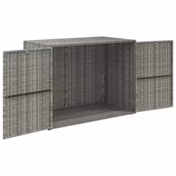vidaXL Garden Storage Cabinet 100x55.5x80 cm Poly Rattan Organiser Black/Grey - grey