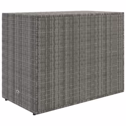 vidaXL Garden Storage Cabinet 100x55.5x80 cm Poly Rattan Organiser Black/Grey - grey - Additional view 5