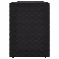 vidaXL Garden Storage Cabinet 198x55.5x80 cm Poly Rattan Organiser Black/Grey - black - Additional view 4