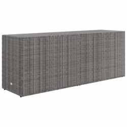 vidaXL Garden Storage Cabinet 198x55.5x80 cm Poly Rattan Organiser Black/Grey - grey - Additional view 5