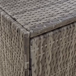 vidaXL Garden Storage Cabinet 198x55.5x80 cm Poly Rattan Organiser Black/Grey - grey - Additional view 6