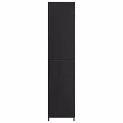 vidaXL Garden Storage Cabinet 59x40x180 cm Poly Rattan Organiser Black/Grey - black - Additional view 4