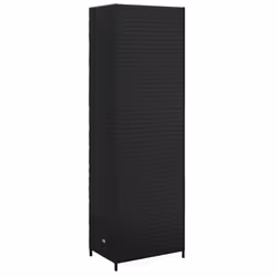 vidaXL Garden Storage Cabinet 59x40x180 cm Poly Rattan Organiser Black/Grey - black - Additional view 5