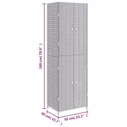 vidaXL Garden Storage Cabinet 59x40x180 cm Poly Rattan Organiser Black/Grey - black - Additional view 7