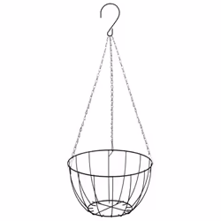 vidaXL Hanging Planters Hanging Flower Pot 4 pcs with Coco Liners Black Steel - diameter 40 x 63 cm - Additional view 4