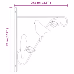 vidaXL 4x Hanging Basket Brackets Black Steel Planter Garden Plant Pot Hook - Additional view 6