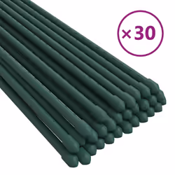 vidaXL 30x Garden Plant Stakes Green Steel Garden Flower Support Multi Sizes - 60 cm