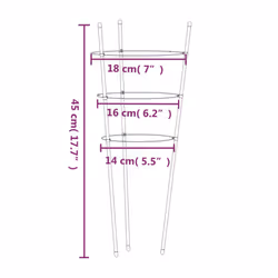 vidaXL 5x Garden Plant Supports with 4 Rings Green Steel Stake Multi Sizes - 18 x 45 cm - Additional view 7