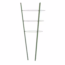 vidaXL 5x Garden Plant Supports with 4 Rings Green Steel Stake Multi Sizes - 28 x 75 cm - Additional view 5