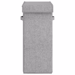 vidaXL Foldable Laundry Hamper Grey Faux Linen Fabric Sorter Bin Multi Sizes - 26 x 34.5 x 59.5 cm - Additional view 2