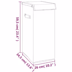 vidaXL Foldable Laundry Hamper Grey Faux Linen Fabric Sorter Bin Multi Sizes - 26 x 34.5 x 59.5 cm - Additional view 3