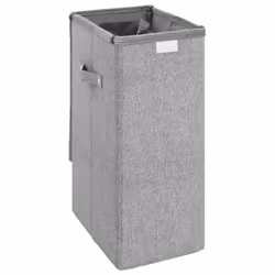 vidaXL Foldable Laundry Hamper Grey Faux Linen Fabric Sorter Bin Multi Sizes - 26 x 34.5 x 59.5 cm - Additional view 5