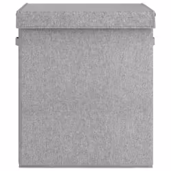 vidaXL Foldable Laundry Hamper Grey Faux Linen Fabric Sorter Bin Multi Sizes - 51 x 34.5 x 59 cm - Additional view 2