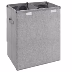 vidaXL Foldable Laundry Hamper Grey Faux Linen Fabric Sorter Bin Multi Sizes - 51 x 34.5 x 59 cm - Additional view 5
