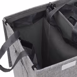 vidaXL Foldable Laundry Hamper Grey Faux Linen Fabric Sorter Bin Multi Sizes - 51 x 34.5 x 59 cm - Additional view 7