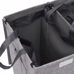 vidaXL Foldable Laundry Hamper Grey Faux Linen Fabric Sorter Bin Multi Sizes - 64.5 x 34.5 x 59 cm - Additional view 7