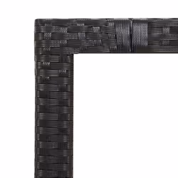 vidaXL Garden Table with Wooden Top Black Poly Rattan and Solid Wood Acacia - Additional view 4