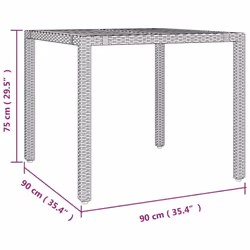 vidaXL Garden Table with Wooden Top Black Poly Rattan and Solid Wood Acacia - Additional view 5