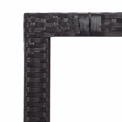 vidaXL Garden Table with Wooden Top Black Poly Rattan and Solid Wood Acacia - Additional view 4