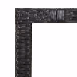 vidaXL Garden Table with Wooden Top Black Poly Rattan and Solid Wood Acacia - Additional view 4