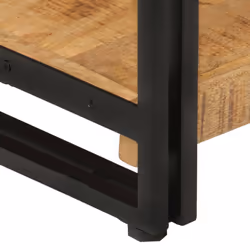 vidaXL Bookcase Bookshelf Wooden Storage Rack Shelf Solid Wood Mango and Iron - Brown - Additional view 4