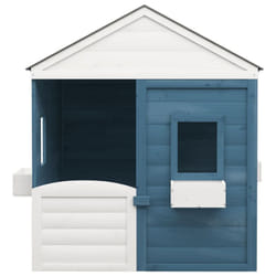 vidaXL Playhouse with Lockable Door and Flower Pots Solid Wood Fir Playhouse