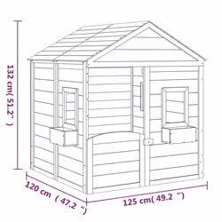 vidaXL Playhouse with Lockable Door and Flower Pots Solid Wood Fir Playhouse - Additional view 10
