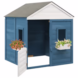 vidaXL Playhouse with Lockable Door and Flower Pots Solid Wood Fir Playhouse - Additional view 5