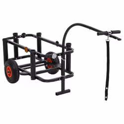 vidaXL Fishing Trolley Outdoor Beach Wagon Hand Cart Bike Trailer Black Steel - without bag
