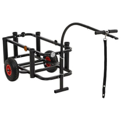 vidaXL Fishing Trolley Outdoor Beach Wagon Hand Cart Bike Trailer Black Steel - without bag