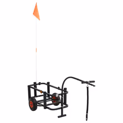vidaXL Fishing Trolley Outdoor Beach Wagon Hand Cart Bike Trailer Black Steel - without bag