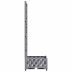 vidaXL Garden Planter with Trellis PP Outdoor Raised Bed Flower Pot Planter - light grey, 40 x 40 x 121.5 cm - Additional view 4