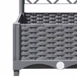 vidaXL Garden Planter with Trellis PP Outdoor Raised Bed Flower Pot Planter - light grey, 40 x 40 x 121.5 cm - Additional view 6