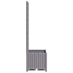 vidaXL Garden Planter with Trellis PP Outdoor Raised Bed Flower Pot Planter - light grey, 40 x 40 x 136 cm - Additional view 4