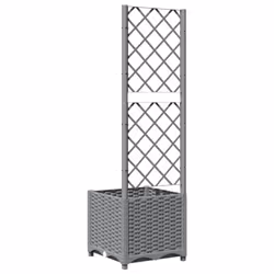 vidaXL Garden Planter with Trellis PP Outdoor Raised Bed Flower Pot Planter - light grey, 40 x 40 x 136 cm - Additional view 5