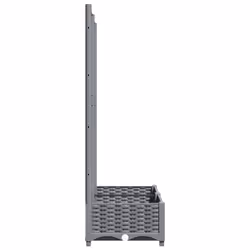 vidaXL Garden Planter with Trellis PP Outdoor Raised Bed Flower Pot Planter - light grey, 80 x 40 x 121.5 cm - Additional view 4